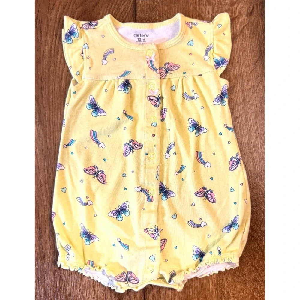 Baby Summer Rompers Girls 12 Months Clothes Outfits Lot Bundle Toddler Butterfly